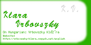 klara vrbovszky business card